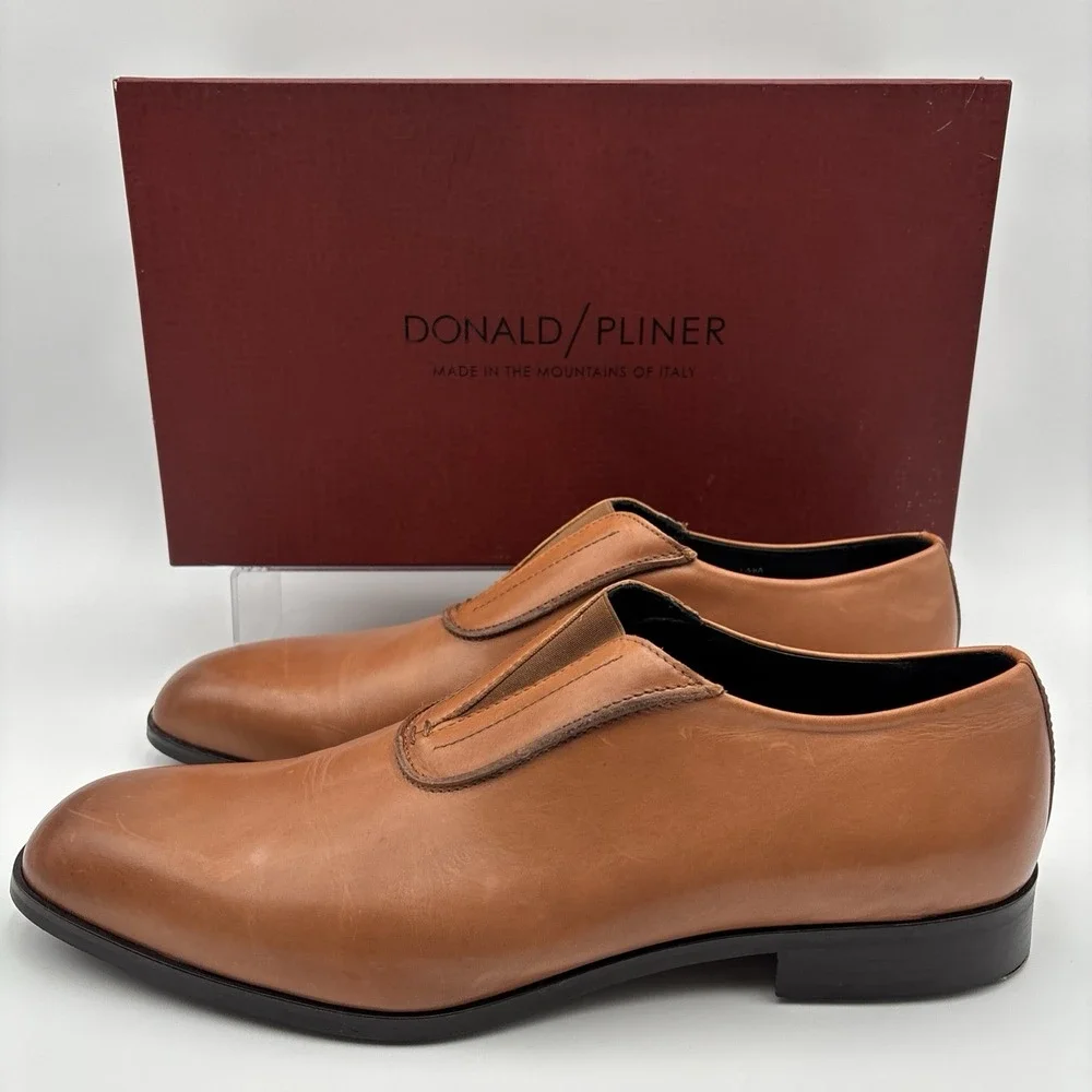 Donald J Pliner Marcel-35 Mens 14M Saddle Vachetta M140 Luxury Dress Shoes ITALY